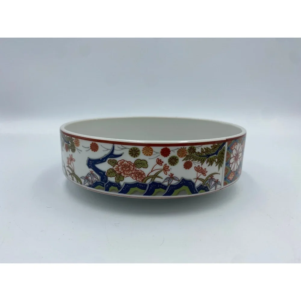 Vintage Artmark Japan Imari Floral Ceramic Trinket Jewelry Box 7